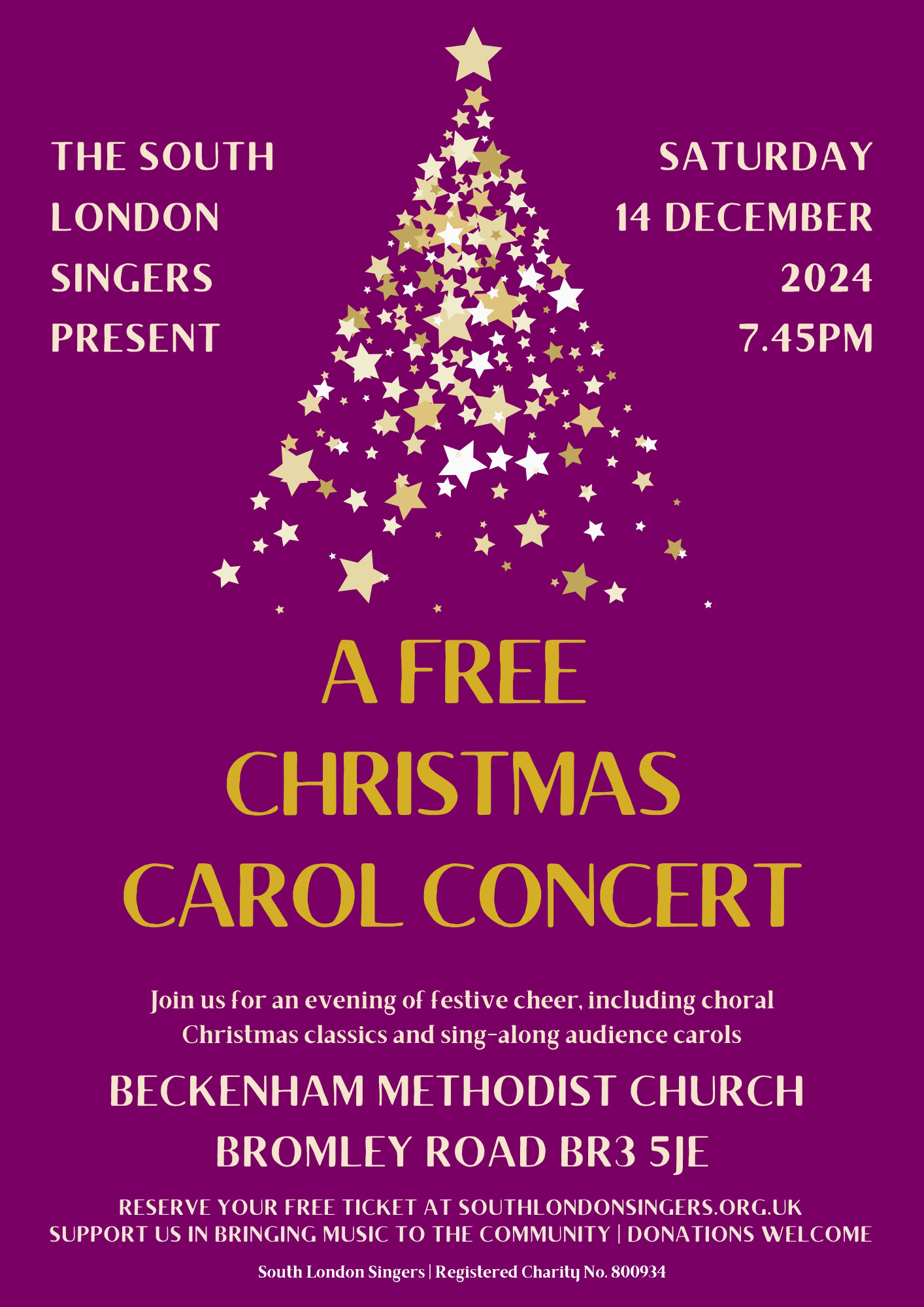 A free Christmas Concert by the South London Singers 2024