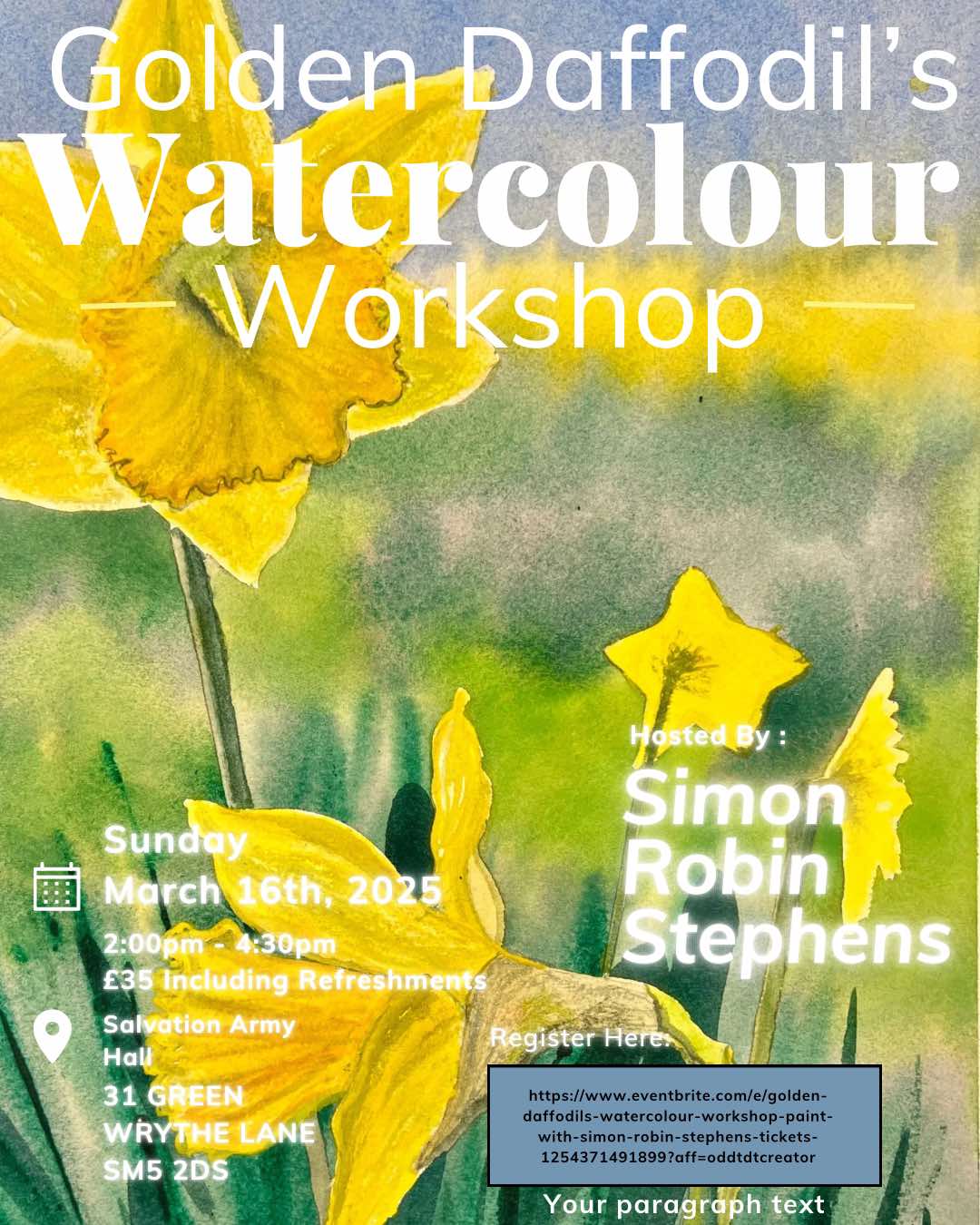 ?? Golden Daffodil’s Watercolour Workshop – Join Us for a Creative Aft